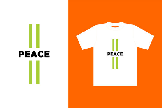 PEACE ext effect vector design element, with mockup on t shirt
