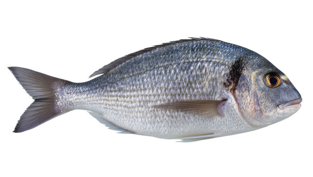 Silver Gilt-head Bream fish with scales and fins