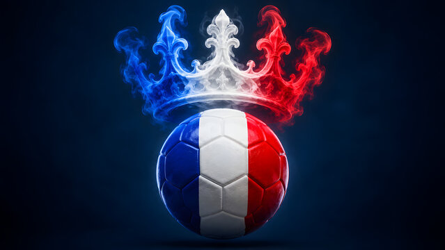 French national football team concept with crown and flag colors