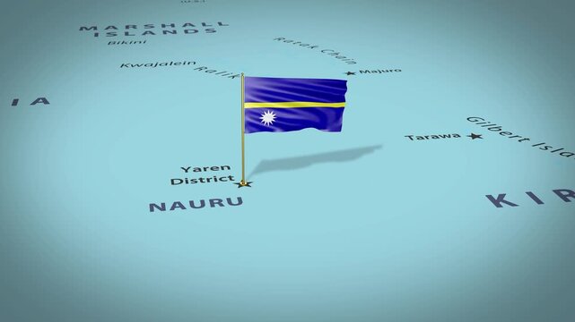 Nauru Map Flag 4K Loop