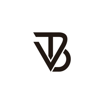 letter tvb simple geometric lines logo vector