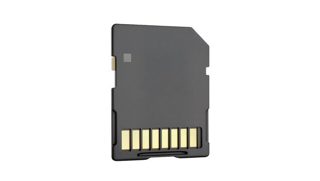 Micro SD card with gold contacts and black casing