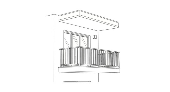 Detailed drawing of a balcony.