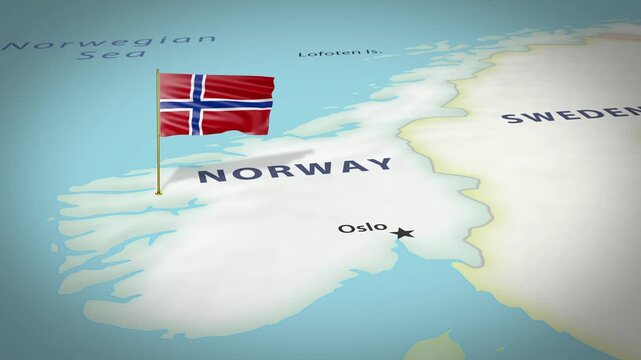 Norway Map Flag 4K Loop