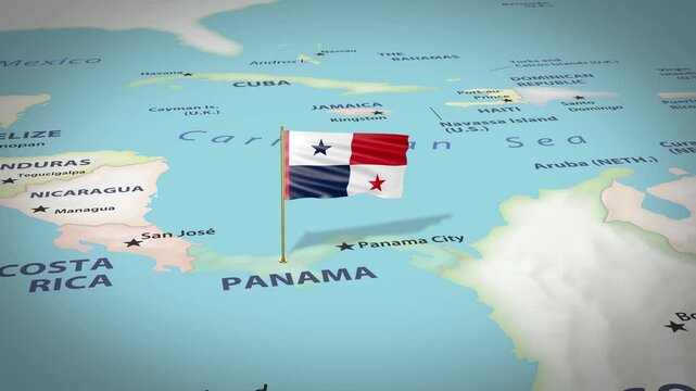 Panama Map Flag 4K Loop
