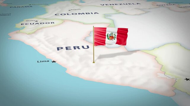 Peru Map Flag 4K Loop