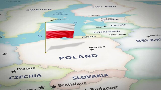 Poland Map Flag 4K Loop