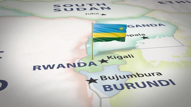 Rwanda Map Flag 4K Loop