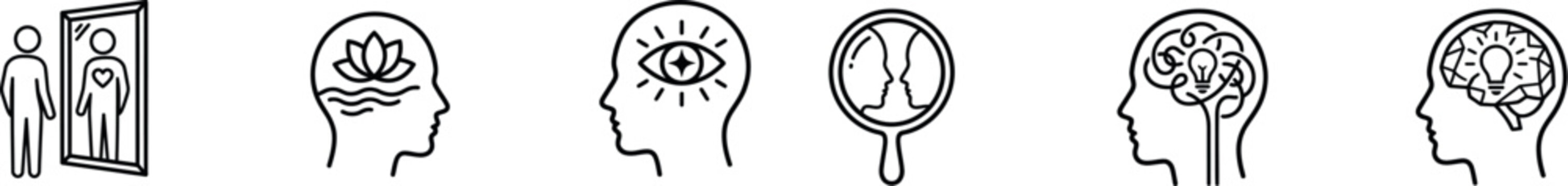 Mental health and self awareness icons