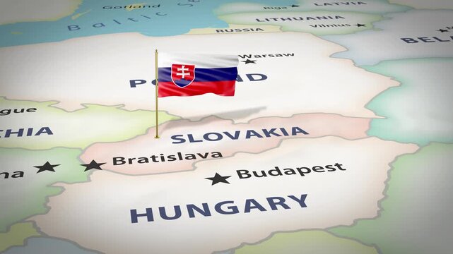 Slovakia Map Flag 4K Loop