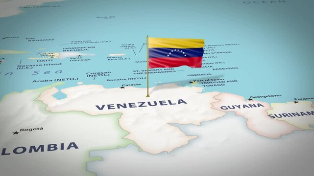 Venezuela Map Flag 4K Loop
