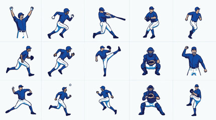 Fototapeta premium American football players in motion poses.