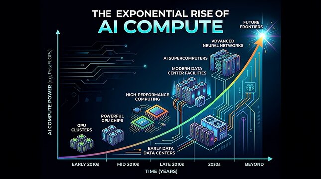 Infographic of exponential growth in artificial intelligence compute