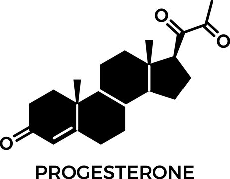 Molecular structure diagram of progesterone hormone