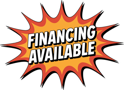 Financing Available Starburst Graphic with Text money loan