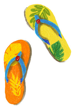 colorful flip flop summer beach