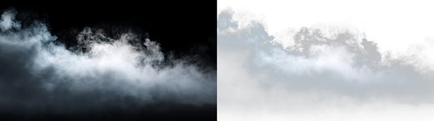 Fototapeta premium Realistic light blue vapor smoke with smooth diffusion PNG