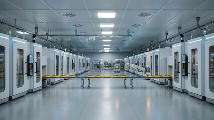 Fototapeta premium Modern Pharmaceutical Manufacturing Facility with High Technology Equipment