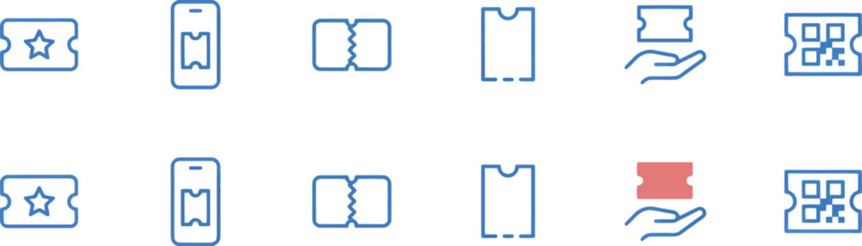 Ticket Icons Showing Different Forms and Usage sell