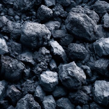 Black coal rock texture with rugged natural detail, industrial mineral background, dark stone surface. SEAMLESS PATTERN