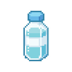 Pixel art water bottle vector icon isolated on white background © ReconCatz
