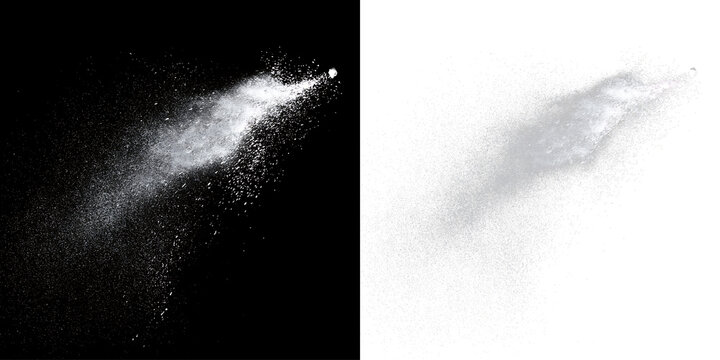 Dynamic white powder splash with paint burst explosion effect