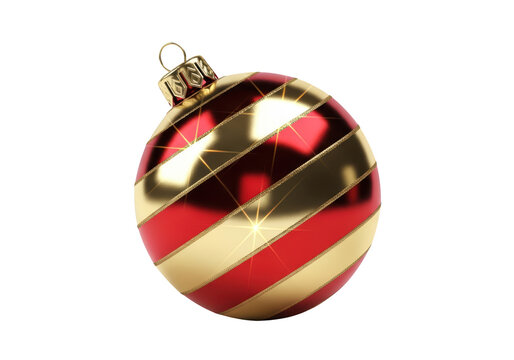 Red and gold Christmas tree ornament.