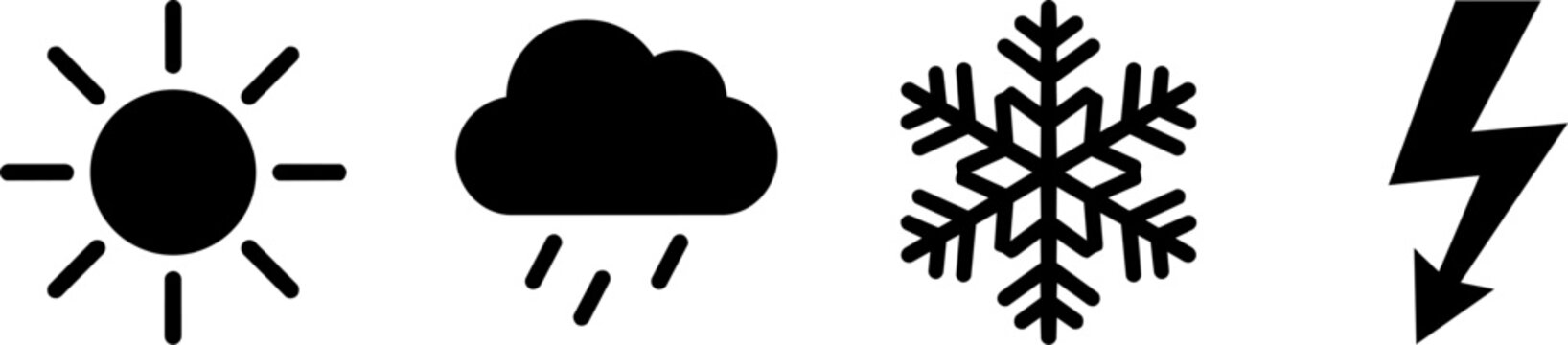 Weather forecast outline icons set