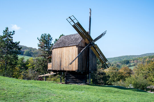 old wooden windmill