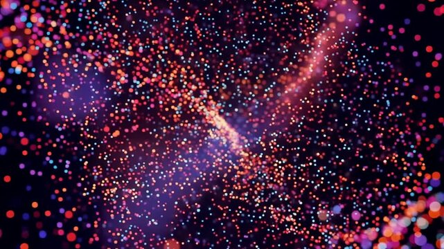 Fluorescent microscopic cells in dynamic motion sequence