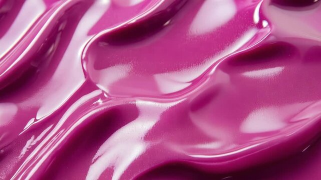 Luxury magenta glossy liquid texture with smooth flowing folds and reflective surface showing cosmetic gel abstract background beauty product design premium skincare modern creative branding concept