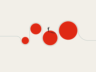 Fototapeta premium Business vision and growth vector concept. Symbol of strategic planning, future foresight, professional corporate success. Minimal design eps10 illustration.