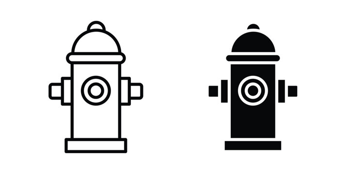 Fire hydrant icon vector illustration bundle