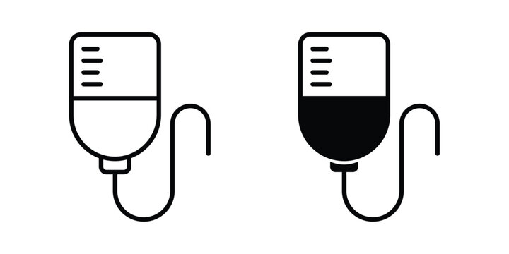IV bag icon vector illustration bundle