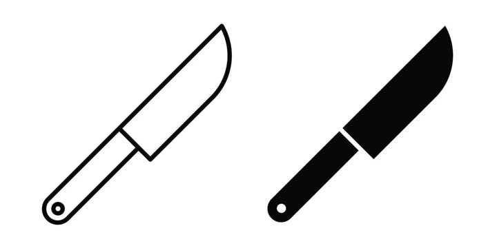 Kitchen knife icon vector illustration bundle