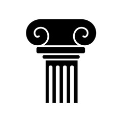Naklejka premium Ancient greek column pillar, vector icon