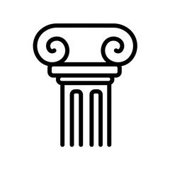 Naklejka premium Ancient greek column pillar, vector icon