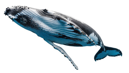 Majestic humpback whale swimming, isolated on transparent background © Denis