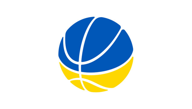ukraine basketball flag, color vector illustration