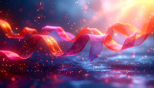 Abstract Glowing Energy Waves