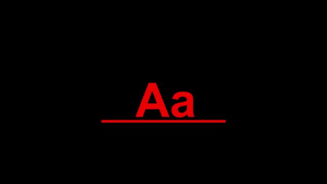 Large and small letters zoom animation. font size slider zoom text animation.