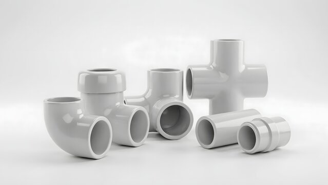 Collection of White Plastic Pipe Fittings for Plumbing and Construction Projects