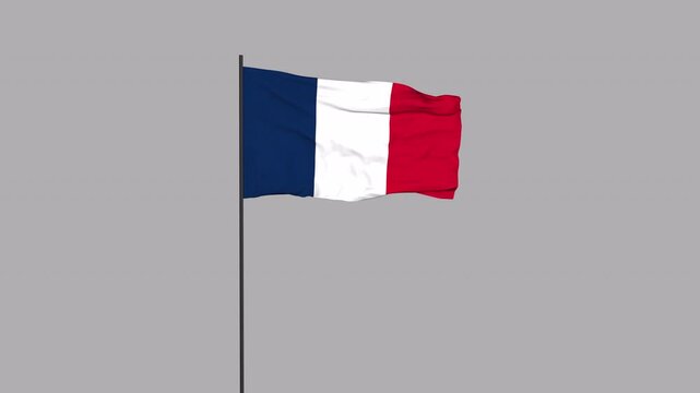 France Flag Animation 4K Transparent Background with Alpha Channel