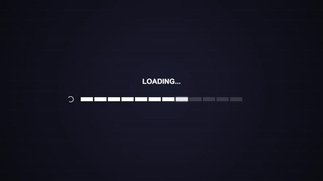 Digital Progress Bar Animation Loading on Dark Background