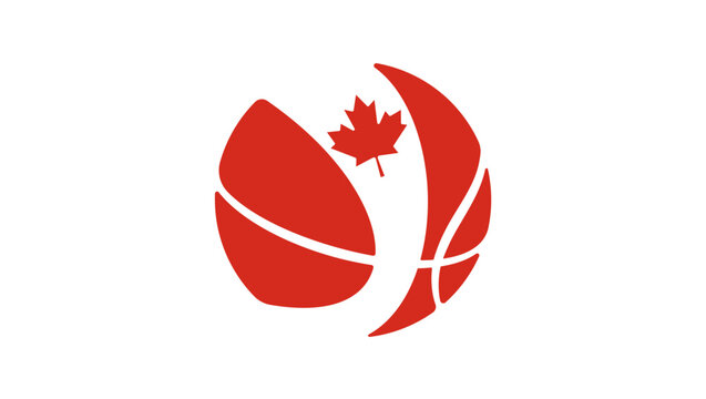 Canada basketball flag, color vector illustration