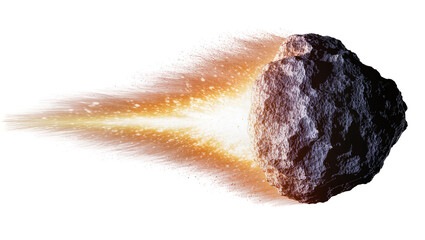 Asteroid with fiery trail entering atmosphere © Julia