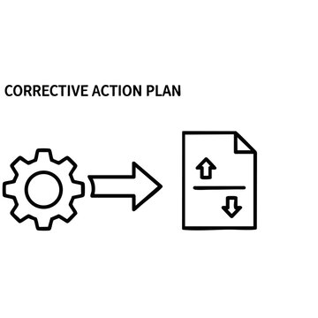 Corporate corrective action plan process optimization strategy icon