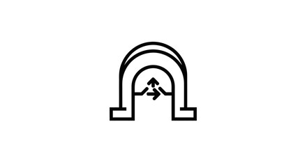 Fototapeta premium Abstract Archway with Arrows - Symbolizing Flow, Connection, and Transformation