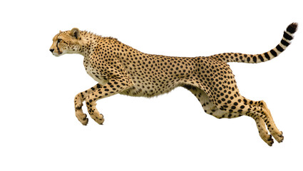 Cheetah running fast full body dynamic motion, spotted fur © Julia