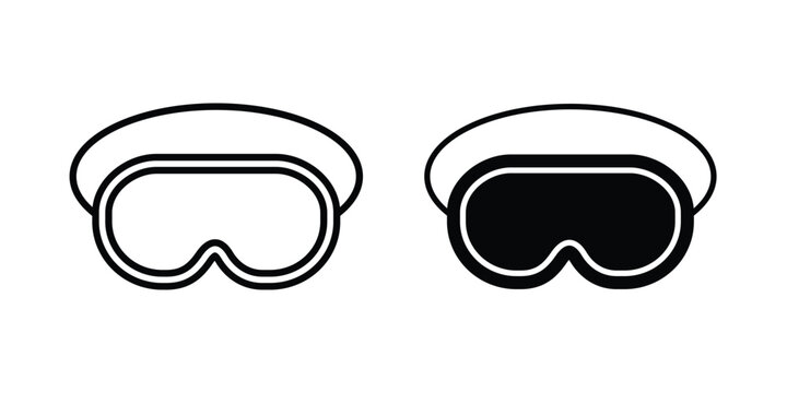 Eye mask icon line and glyph bundle